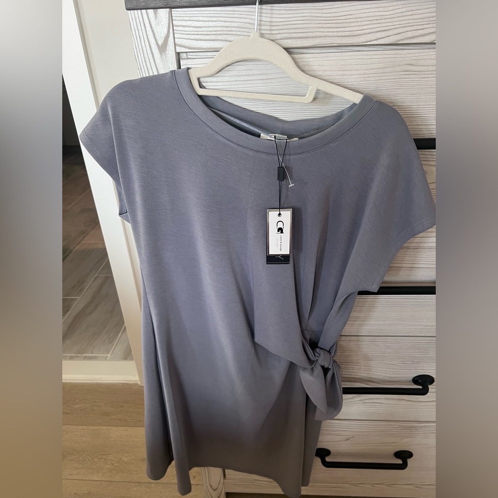 Soft Knit Side-Tie Women's Dress in Dusty Lavender